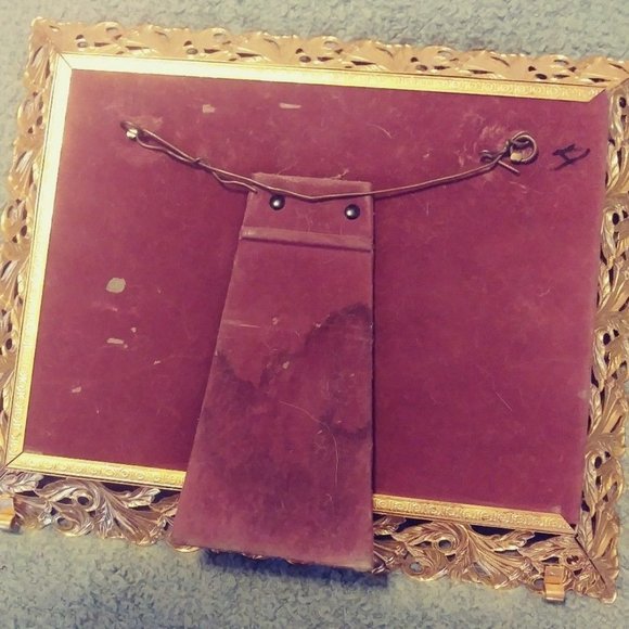 Immaculate Heart of Mary Golden Metal Wall Plaque Vintage Long Love Life - Picture 7 of 9